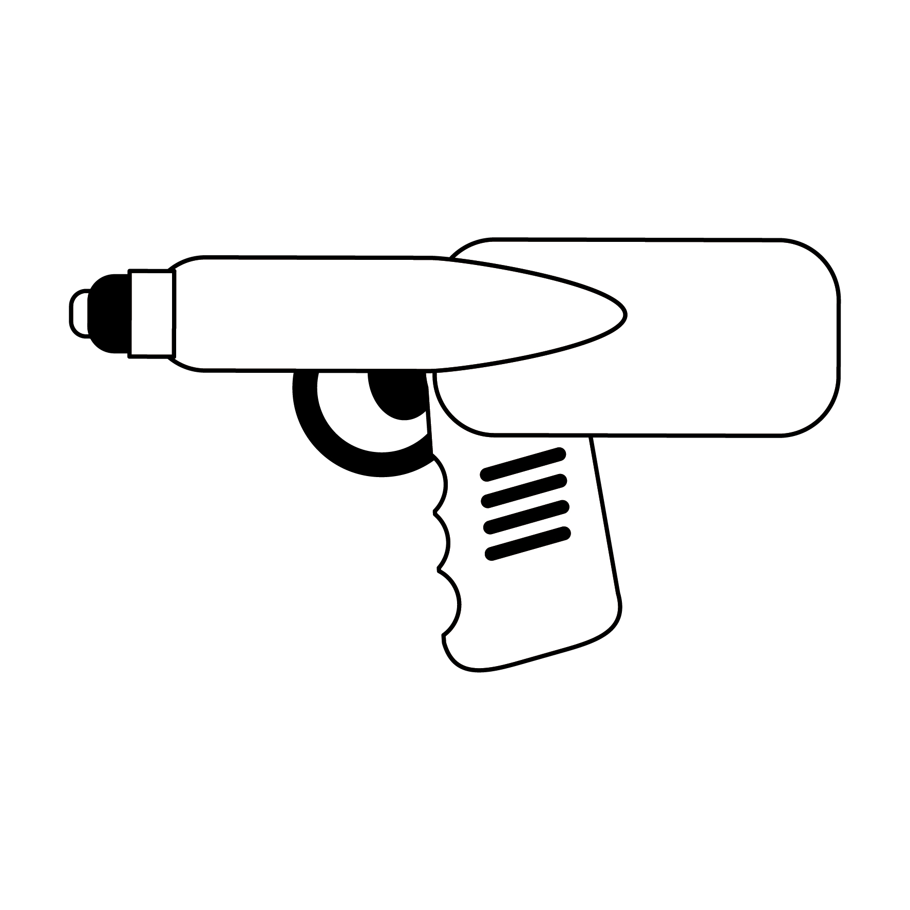Desenho de brinquedo de pistola de água em preto e branco 1972235 Vetor no  Vecteezy